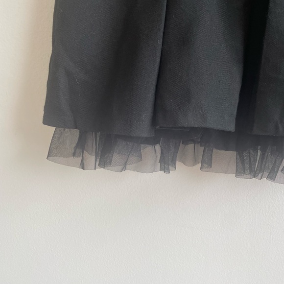 SOCIAL COLLISION BLACK BOX PLEAT MINI SKIRT TULLE RUFFLES SILVER STAR BUCKLES - Picture 6 of 13